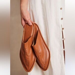 Free People Tan Leather Flats